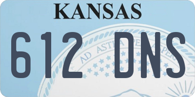 KS license plate 612DNS