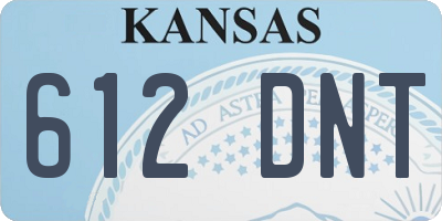 KS license plate 612DNT