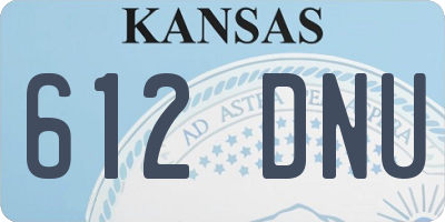 KS license plate 612DNU
