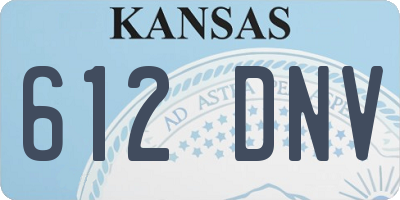 KS license plate 612DNV