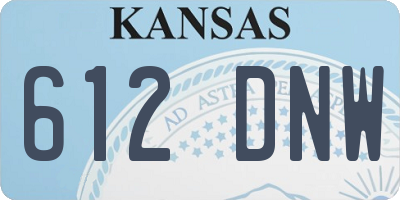 KS license plate 612DNW