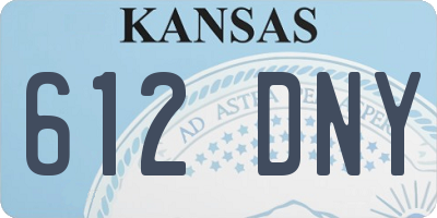 KS license plate 612DNY