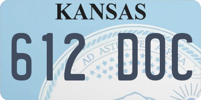 KS license plate 612DOC