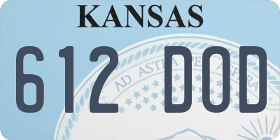 KS license plate 612DOD