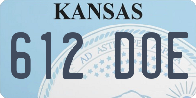 KS license plate 612DOE