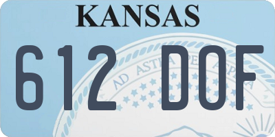 KS license plate 612DOF