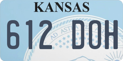 KS license plate 612DOH