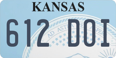 KS license plate 612DOI