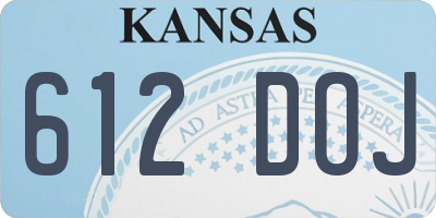 KS license plate 612DOJ