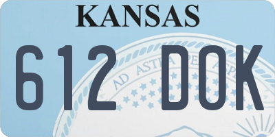 KS license plate 612DOK