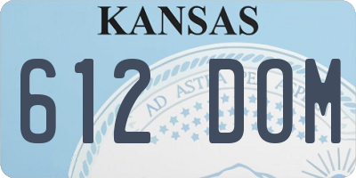 KS license plate 612DOM