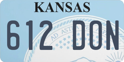 KS license plate 612DON