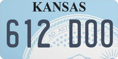 KS license plate 612DOO