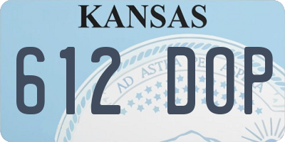 KS license plate 612DOP