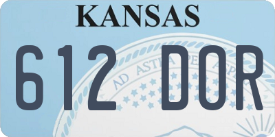 KS license plate 612DOR