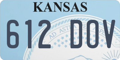 KS license plate 612DOV