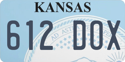 KS license plate 612DOX