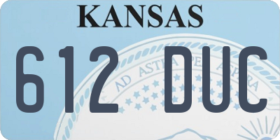 KS license plate 612DUC