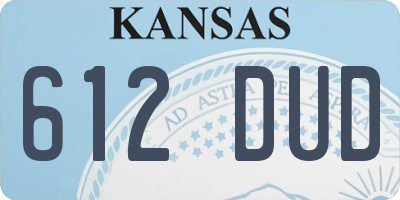 KS license plate 612DUD