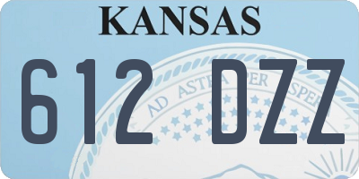 KS license plate 612DZZ