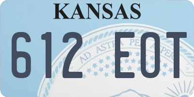 KS license plate 612EOT