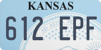 KS license plate 612EPF