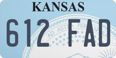 KS license plate 612FAD