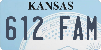 KS license plate 612FAM
