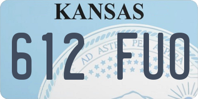 KS license plate 612FUO