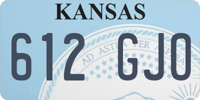 KS license plate 612GJO