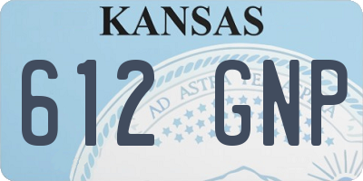 KS license plate 612GNP