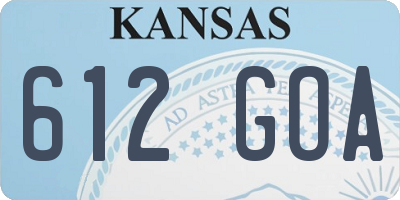 KS license plate 612GOA