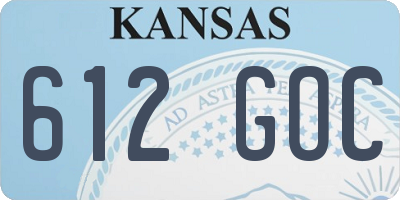KS license plate 612GOC