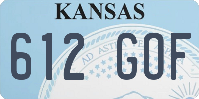 KS license plate 612GOF