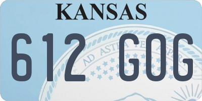 KS license plate 612GOG