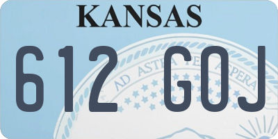 KS license plate 612GOJ