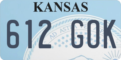 KS license plate 612GOK
