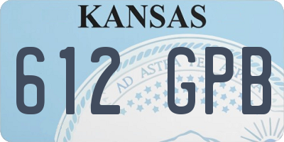 KS license plate 612GPB