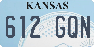 KS license plate 612GQN