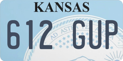 KS license plate 612GUP