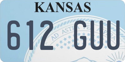 KS license plate 612GUU