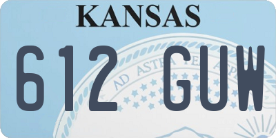 KS license plate 612GUW