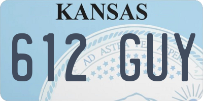 KS license plate 612GUY