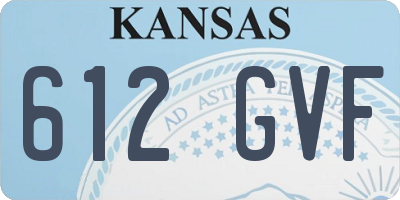 KS license plate 612GVF