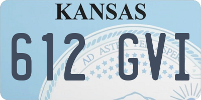 KS license plate 612GVI