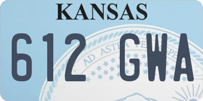 KS license plate 612GWA