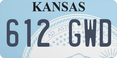 KS license plate 612GWD
