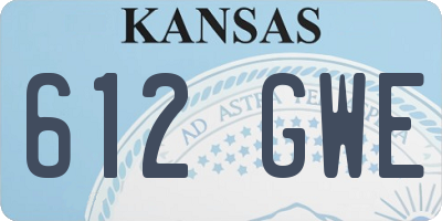 KS license plate 612GWE