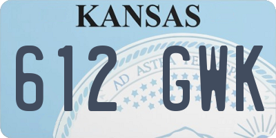 KS license plate 612GWK