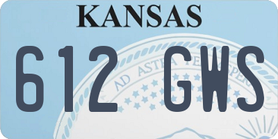 KS license plate 612GWS